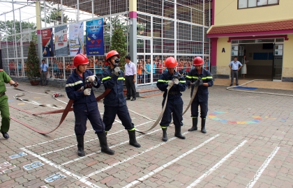 DIỄN TẬP PHÒNG CHÁY CHỮA CHÁY VÀ CỨU NẠN, CỨU HỘ TẠI TRƯỜNG SONG NGỮ QUỐC TẾ HORIZON